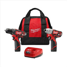Load image into Gallery viewer, Milwaukee Tool M12 CORDLESS DRILL/DRIVER HEX IMP 2-PC (1) BATT KIT