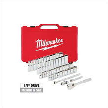 Load image into Gallery viewer, Milwaukee Tool 1/4" Drive 50pc Ratchet & Socket Set - SAE & Metric