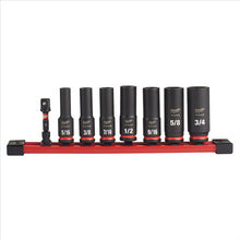 Load image into Gallery viewer, Milwaukee Tool 8PC SHOCKWAVE Impact Duty  3/8" Drive SAE Deep 6 Point Socket Set