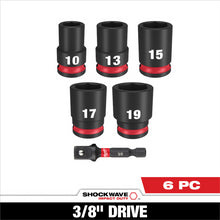 Load image into Gallery viewer, Milwaukee Tool 6PC SHOCKWAVE Impact Duty 3/8" Drive Metric Standard Socket Set
