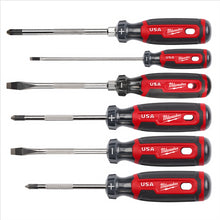 Load image into Gallery viewer, Milwaukee Tool 6PC Cushion Grip Screwdriver Set (USA)