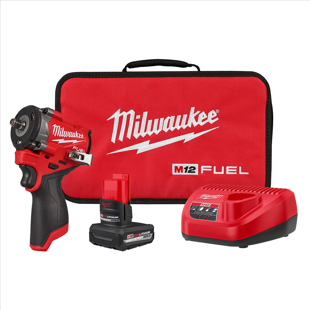 Milwaukee Tool M12 FUEL Stubby 3/8 Inch Impact Wrench Kit