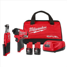 Load image into Gallery viewer, Milwaukee Tool M12 FUEL 1/4&quot; Hex Impact Driver Kit w/ 3/8&quot; High Speed Ratchet
