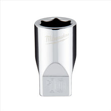 Load image into Gallery viewer, Milwaukee Tool Milwaukee Tool 1/4&quot; Drive 10mm Metric Socket with FOUR FLAT Sides, 6-Point, Vanadium Steel, Chrome
