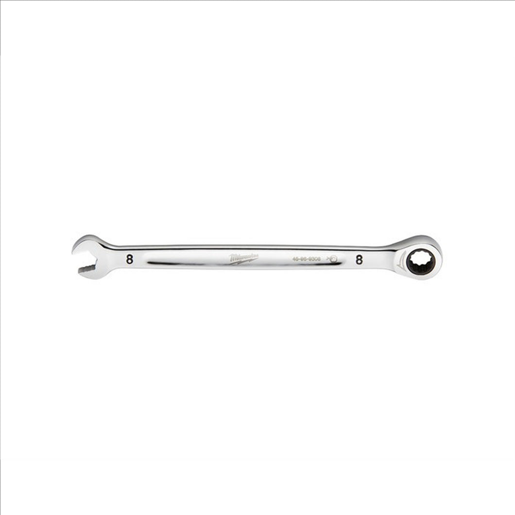 Milwaukee Tool 8MM Metric Ratcheting Combination Wrench, 12-Point, Steel, Chrome