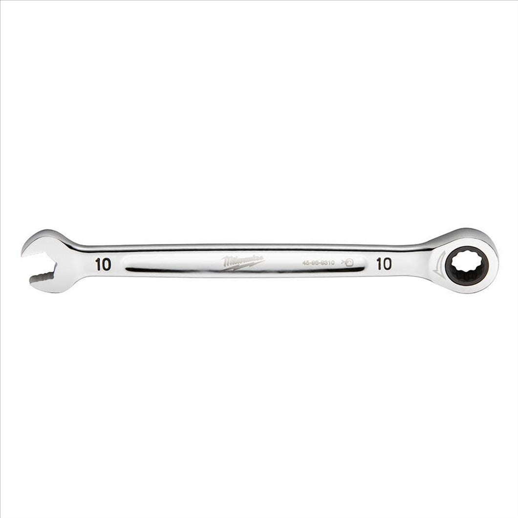 Milwaukee Tool 10MM Metric Ratcheting Combination Wrench, 12-Point, Steel, Chrome