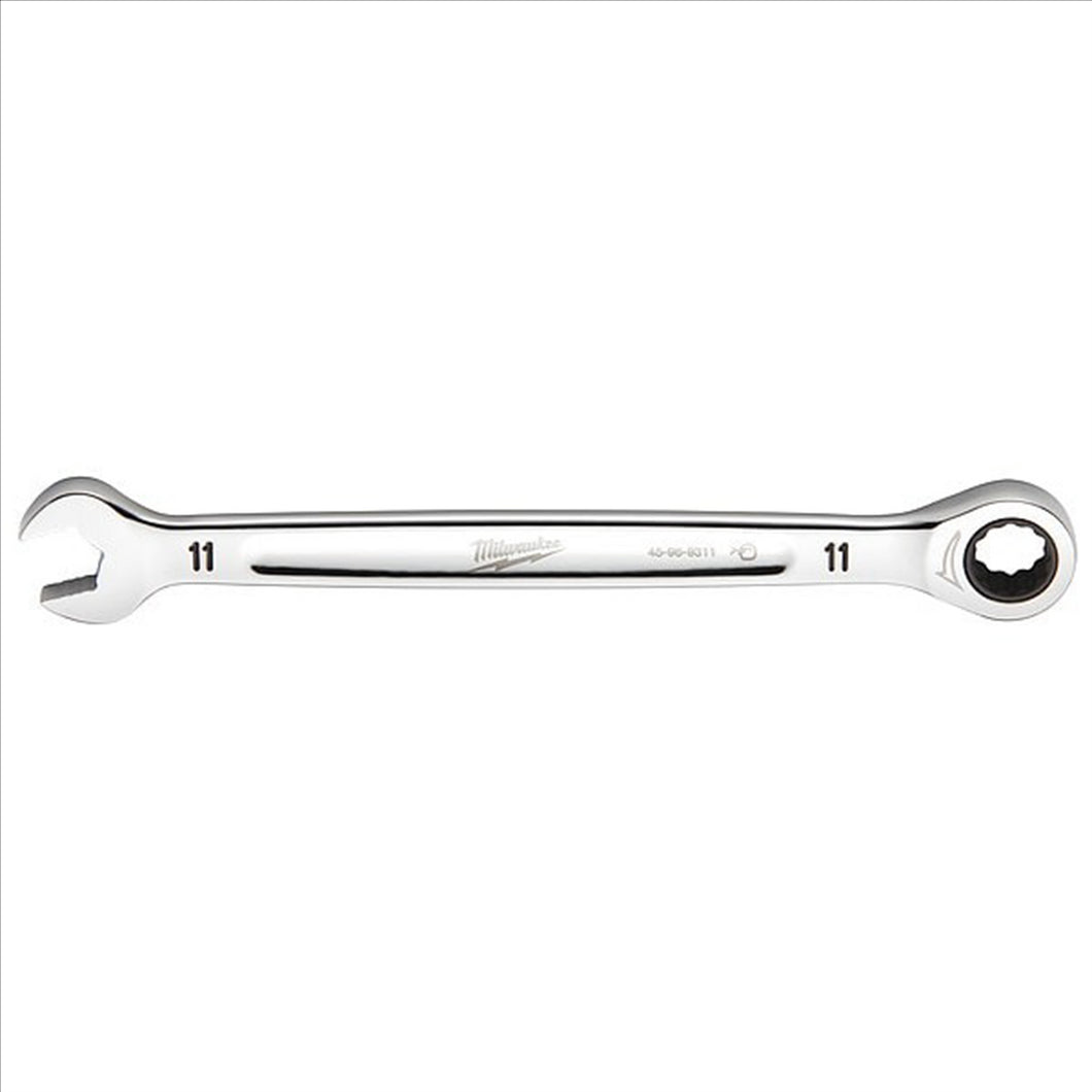 Milwaukee Tool 11MM Metric Ratcheting Combination Wrench, 12-Point, Steel, Chrome