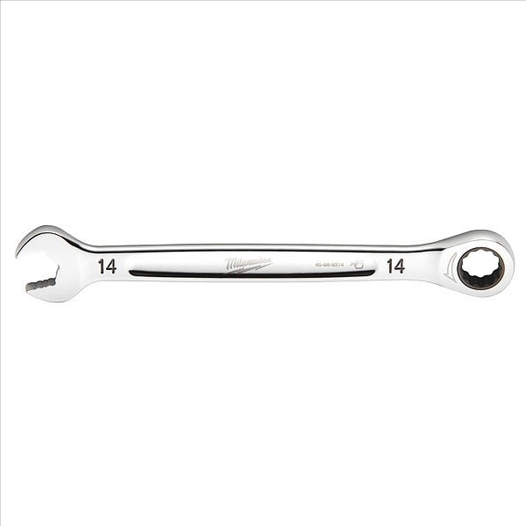Milwaukee Tool 14MM Metric Ratcheting Combination Wrench, 12-Point, Steel, Chrome