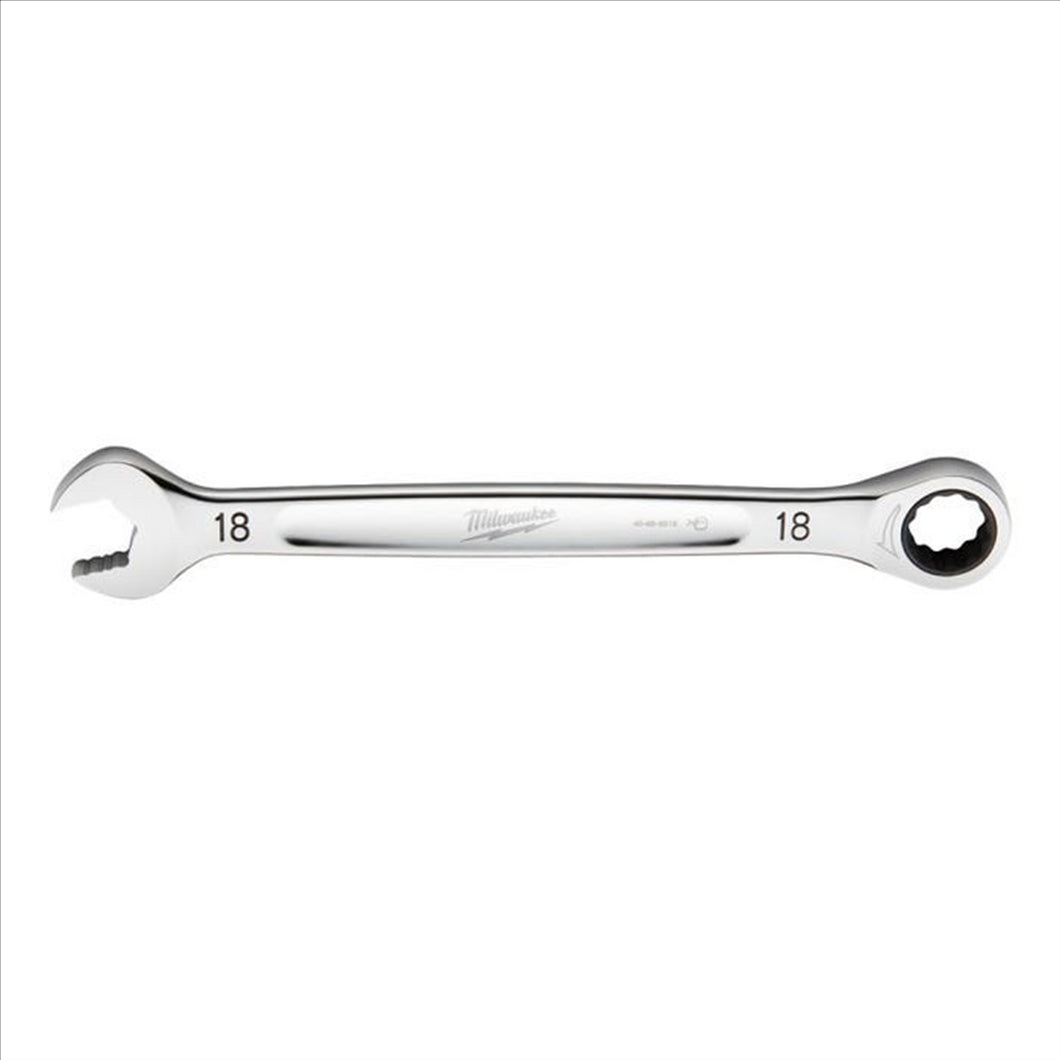 Milwaukee Tool 18MM Metric Ratcheting Combination Wrench, 12-Point, Steel, Chrome