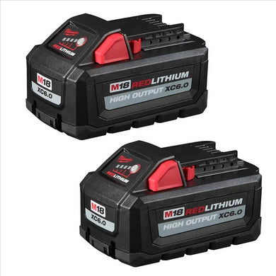 Milwaukee Tool M18 REDLITHIUM HIGH OUTPUT XC6.0 Battery Pack - 2 Pack