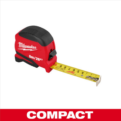Milwaukee Tool 8 Meter /26 Foot Compact Tape Measure