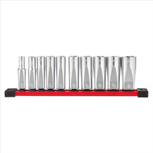 Load image into Gallery viewer, Milwaukee Tool 10pc 3/8&quot; SAE Deep Well Sockets with FOUR FLAT Sides
