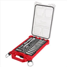 Load image into Gallery viewer, Milwaukee Tool 32pc 3/8&quot; Metric Ratchet and Socket Set with PACKOUT Low-Profile Compact Organizer
