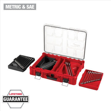 Milwaukee Tool 30pc Metric & SAE Combination Wrench Set with PACKOUT™ Organizer