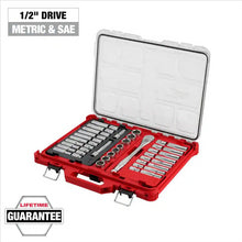 Load image into Gallery viewer, Milwaukee Tool 47pc 1/2&quot; Drive Ratchet &amp; Socket Set with PACKOUT Low-Profile Organizer
