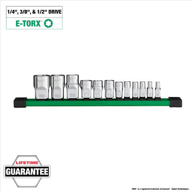 Milwaukee Tool 12pc 1/4 inch, 3/8 inch, and 1/2 inch Drive External TORX Socket Set