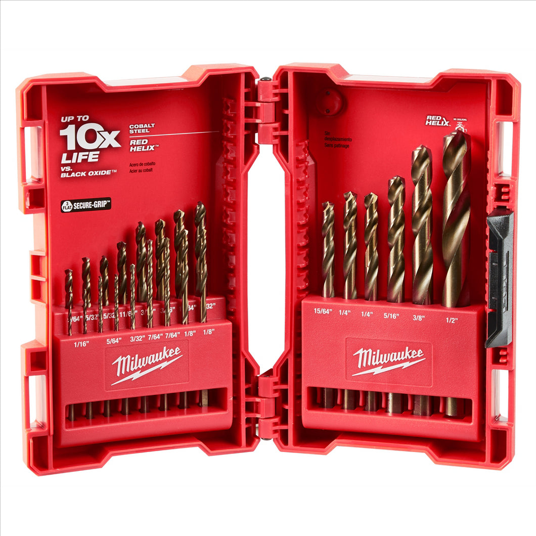 Milwaukee Tool RED HELIX Cobalt Drill Bit Set ‐ 23PC