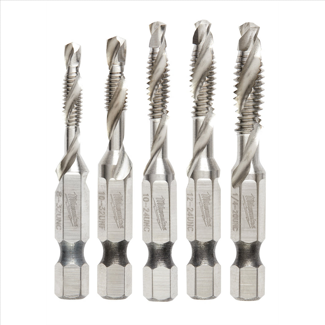 Milwaukee Tool 5 Pc SHOCKWAVE Impact Drill and Tap Bit Set