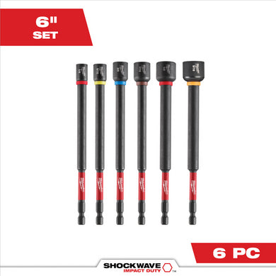 Milwaukee Tool 6 Piece SHOCKWAVE Impact Duty 6 Inch  Magnetic Nut Driver Set
