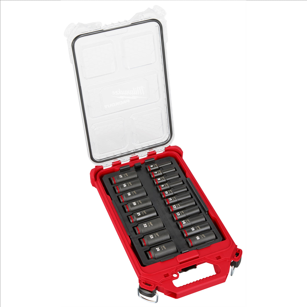 Milwaukee Tool SHOCKWAVE Impact Duty Socket 3/8” Dr 19PC MM PACKOUT Set