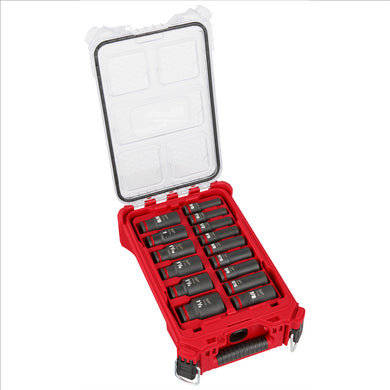 Milwaukee Tool SHOCKWAVE Impact Duty Socket 1/2” Dr 15PC SAE PACKOUT Set
