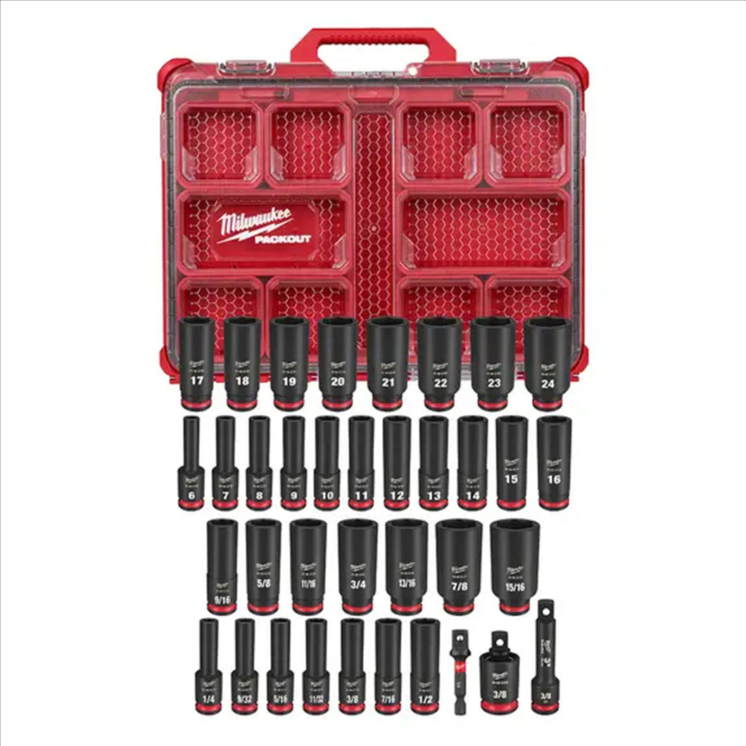 Milwaukee Tool SHOCKWAVE Impact Duty Socket 3/8” Dr 36PC PACKOUT Set