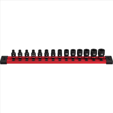 Milwaukee Tool 14PC SHOCKWAVE Impact Duty  Metric Standard 6 Point Socket Set