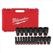 Load image into Gallery viewer, Milwaukee Tool 19PC SHOCKWAVE Impact Duty 1/2&quot; Drive SAE Deep 6 Point Socket Set
