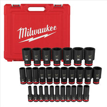 Load image into Gallery viewer, Milwaukee Tool 29PC SHOCKWAVE Impact Duty 1/2&quot; Drive Metric Deep 6 Point Socket Set
