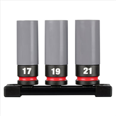 Milwaukee Tool SHOCKWAVE Impact Duty 1/2 Drive Metric 3PC Lug Nut Wheel Socket Set