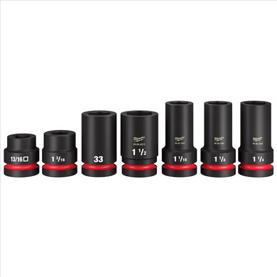 Milwaukee Tool SHOCKWAVE Impact Duty 1” Drive 7PC MM & SAE Wheel Service Socket PACKOUT Set
