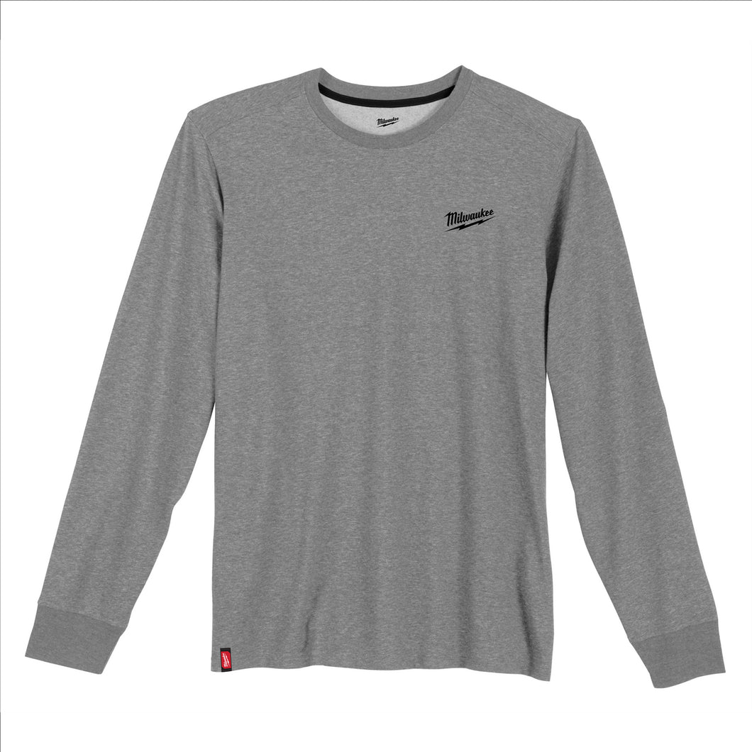 Milwaukee Tool HYBRID WORK TEE- LS GRAY L