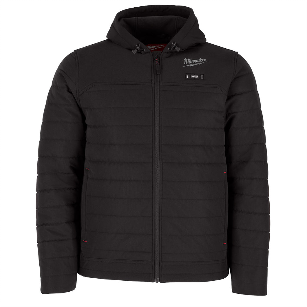 Milwaukee Tool M12 Heated Axis Hooded Jacket Kit with Hexon Heat Technology, S - Black