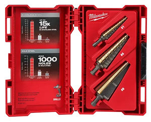 3 Piece Cobalt Step Drill Bit